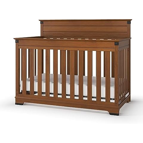 Child Craft Redmond 4-in-1 Convertible Crib, Baby Crib Converts to Day Bed, Toddler Bed and Full Size Bed, 3 Adjustable Mattress Positions, Non-Toxic, Baby Safe Finish (Coach Cherry) Cover