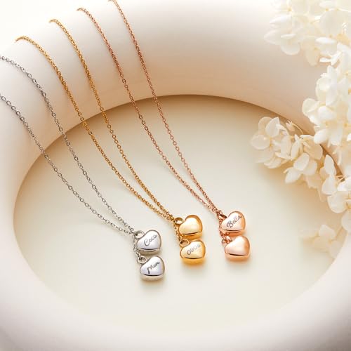 AILIN Custom Double Heart Urn Necklace for Ashes Stainless Steel Personalized Engraved Memorial Keepsake Pendant Cremation Jewelry for Human/Pet Ashes Gifts For Women Mom Grandma2