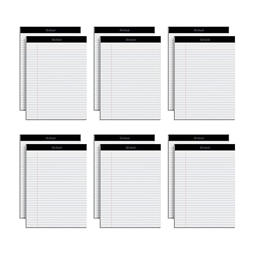 Oxford 8.5 x 11 Legal Pads, 12 Pack, Wide Ruled, White Paper, 50 Sheets Per Writing Pad, Made in the USA (74030)