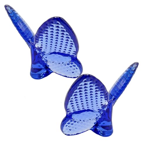 Rotroyce Butterfly Crystal Figurines Glass Butterfly Ornament for Wedding Christmas Party Decor Crystal Animal Collectible for Butterfly Enthusiasts and Collectors (Diamond Blue 2pcs)