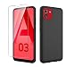 Produktbild Handyhülle für Samsung Galaxy A03(166mm),mit [1 Stück] 9H Härte Panzerfolie Schutzfolie,Anti-KratzenFrei,Matte Oberfläche,Ultra Dünn TPU Handyhülle - Schwarz