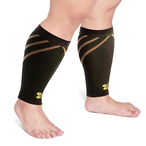 CopperJoint Wide Calf Compression Sleeve Men - Compression Calf Sleeve Women, Leg Sleeves for Men, Knee and Legs Sleeves Support for Runners, Basketball, Workout, Sports, 20-30mmHg - 4X-Large