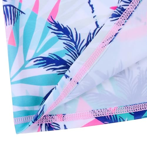 Image of Girls Two Piece Swimsuit Floral UPF 50+ Rash Guard Set Kids Beach Swimwear