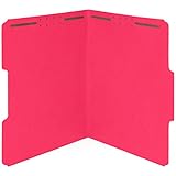 50 Red Fastener File Folders - 1/3 Cut Reinforced Assorted Tab - Durable 2 Prongs Designed to Organize Standard Medical Files, Law Client Files, Office Reports - Letter Size, Red, 50 Pack