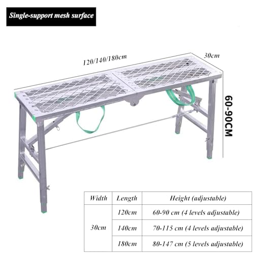 Échafaudage pliant anti-chute avec surface en treillis stable capacité 330 LB