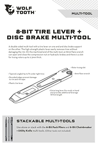Image of Wolf Tooth 8-Bit Tire Lever + Disc Brake Multi-Tool | bike-multifunction-tools
