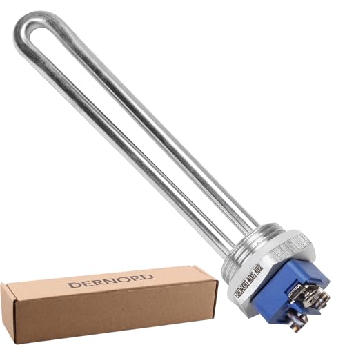 DERNORD Heizelement 220V 500W 1 Zoll 33MM Flansch 1U Typ Warmwasserbereiter BSP Edelstahl Flansch Rohrlänge 150MM