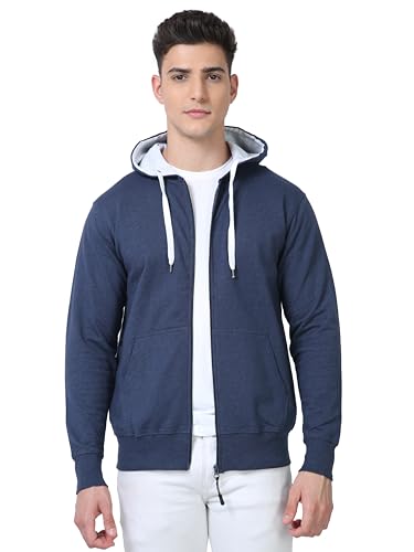 Image of Scott International Men's Solid Cotton Hoodies for Men, Trendy and Comfortable Sweatshirts for Men, Stylish Winter Wear with Hood and Pockets, Fashionable Hooded Sweatshirts