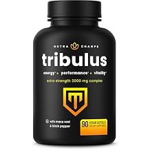 NutraChamps Tribulus Terrestris for Men, 2000mg Supplement Booster for Energy, Vitality, Stamina & Performance, Extra Strength Saponins, 90 Vegan Capsules