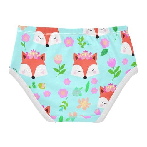 Cute Cartoon Foxes Floral Toddlers Underwear Floral 2t Cotton Panties for Girl Pattern Undies Kids Briefs2