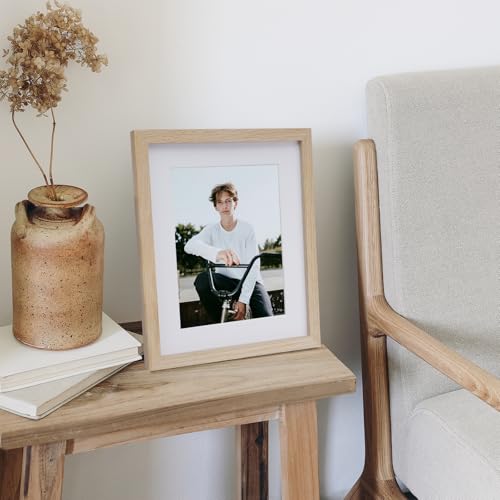 8"x10" Oak Wood Picture Frame - 8x10 Photo Frame, 8x10 Picture Frame Wood, Natural Solid Wooden Picture Frames for Wall Art Photo and Prints(1 Pack, Beige)