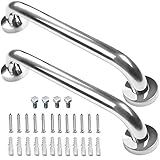 2 Pack 16 Inch Shower Grab Bar - 1.25' Diameter, ZUEXT Chrome Stainless Steel Bathroom Grab Bar...