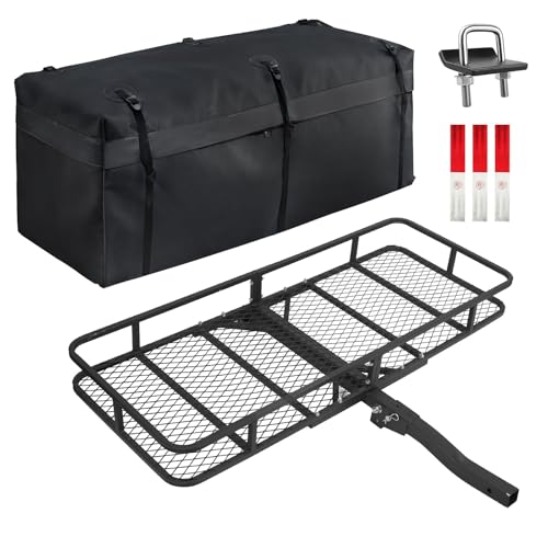 Season Guard 60"x24"x6" Foldable Hitch Cargo Carrier with Waterproof Bag | Heavy…