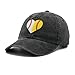 Heart Ball Hat for Womens, Softball Embroidered Adjustable Baseball Cap for Mom Girls Black