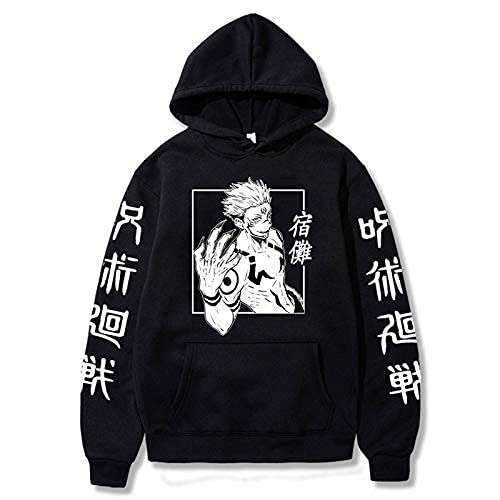 Jujutsu Kaisen Sweatshirts for men/women Cute Trendy Japanese Anime Style (Black, XXX-Large)