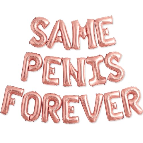 PartyForever Bachelorette Party Balloons Rose Gold 16 Letters - Bachelorette Party Decorations Set - Hen Party Supplies - Bridal Shower Hen Party Decorations Kit