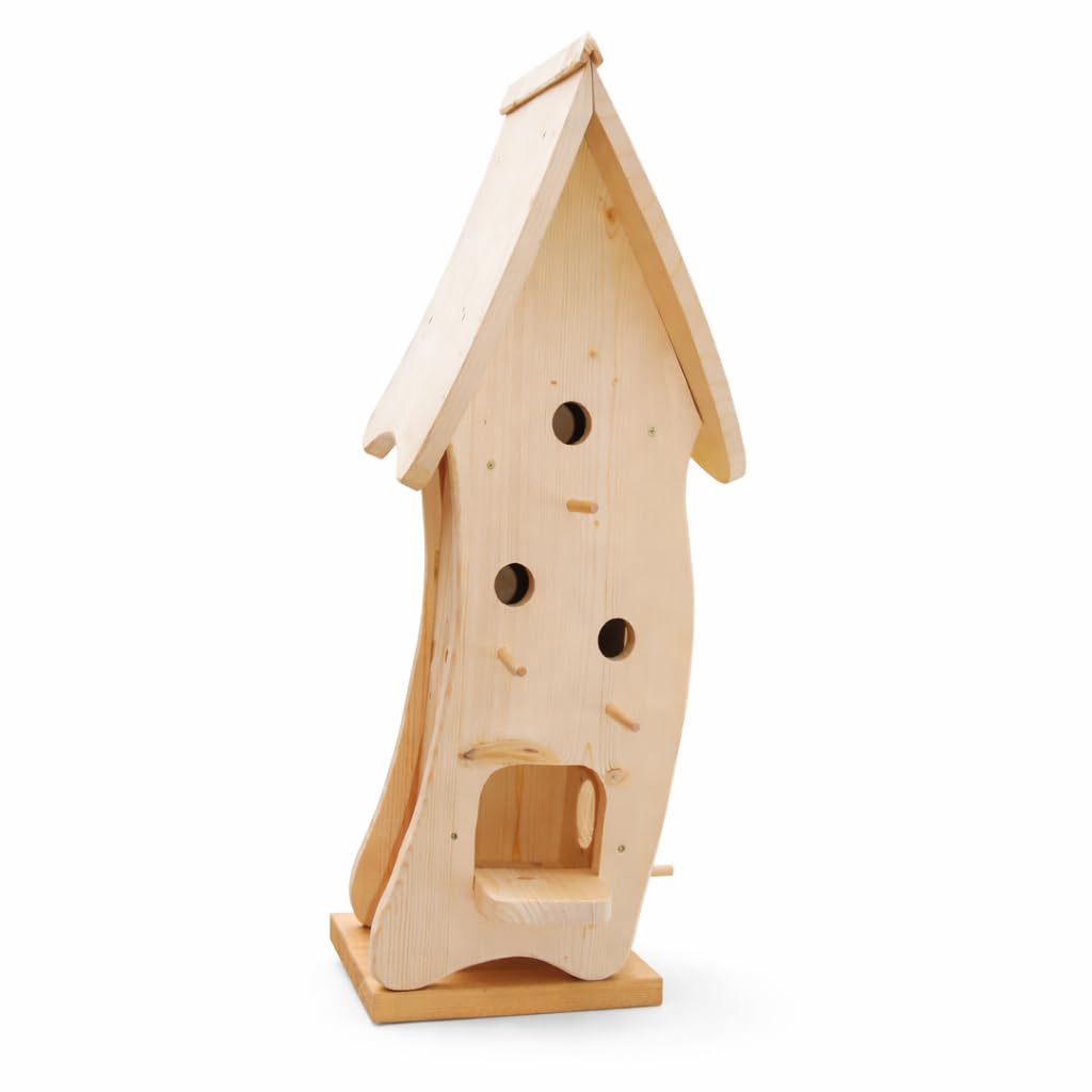 Nido XXXL (N4) decorativo en forma de casa con comedero de pájaros, con el procesamiento más limpio, decoración de jardín