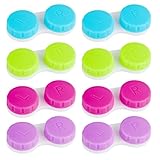 Zuroki 8er-Pack Farbiger Kontaktlinsenbehälter, kontaktlinsenbehälter Harte linsen, Reise Kontaktlinsenbehälter Set, linsenbehälter, Brillenetui Tragbar Ideal für Unterwegs