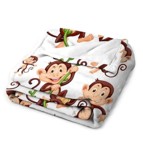Couverture polaire cartoon monkey, le cadeau réconfortant parfait - 4
