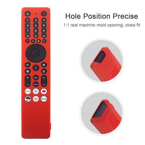 Image of Silicone TV Remote Cover Compatible with TCL Tv Remote RC833A 4K QLED Google TV Protective Case with Lanyard [Remote NOT Included] (2025-Grey)