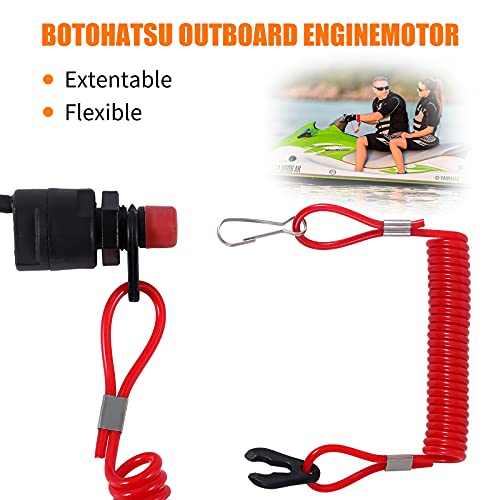 Stylemafia Universal Boat Outboard Lanyard Engine Motor Kill Urgent Stop Switch/Safety Lanyard Tether Cord 2 Pcs Compatible With Yamahatohatsu Honda Outboard Motors, Atv Boat Bike #TOP4
