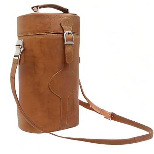 Piel Leather Double Deluxe Wine Carrier, Saddle, One Size