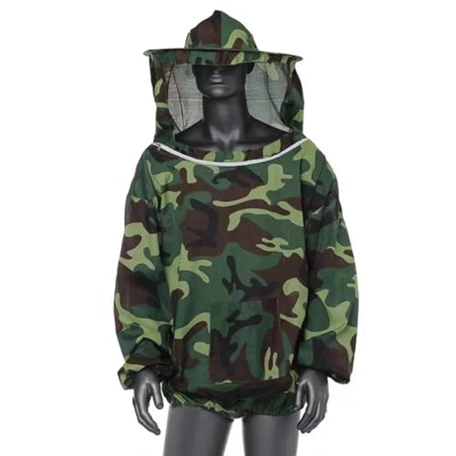 Traje de apicultor siamés verde con sombrero integrado para protección agrícola