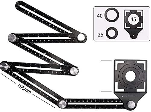 Règle d'angle numérique articulée en aluminium à double graduation noire - 3
