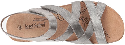 Josef Seibel Women's Tonga 37 Flat Sandal, Platino, 38 Medium Us #TOP4