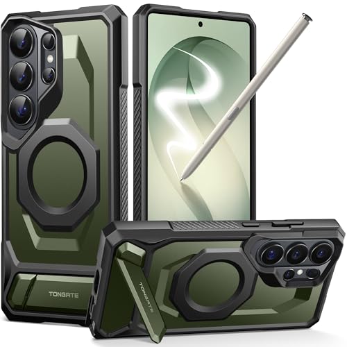 TONGATE Magnetic for Samsung Galaxy S26 Ultra Case with Stand and Privacy Screen Protector, Compatible with MagSafe, TPU Non-Slip Military Grade Protection Shockproof Phone Case for S26 Ultra, Green by TONGATE - Used condition - Image 9