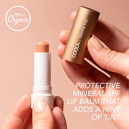 Coola Organic Tinted Lip Balm & Mineral Sunscreen With Spf 30, Dermatologist Tested Lip Care For Daily Protection, Vegan, Skinny Dip, 0.15 Oz #TOP1