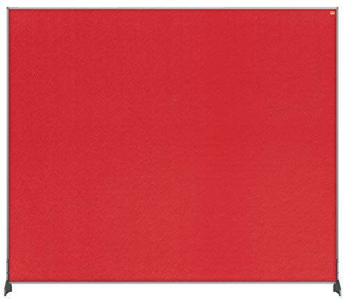 Nobo Impression Pro 1.8 M High Desk Divider, Felt Surface, Red, 1200 X 1000 Mm, 1915511