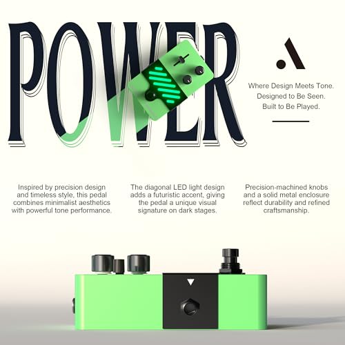 Image of AKLOT Compressor Electric Guitar Pedal: Smooth Studio-Level Compression for Clean Sustain, Dynamic Touch-Responsive Control, Level & Sustain Knobs, Mini Guitar Effect Pedal True Bypass, NEON PulseLock