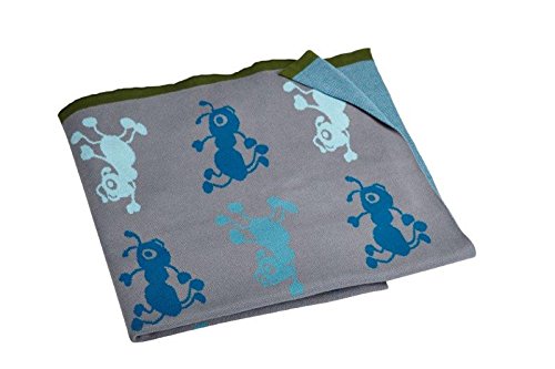 Couverture plaid 80 x 100 cm en tricot pour enfants Ditmer Hydromette motif fourmi