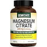 Magnesium Citrate Supplement by REMEDIATE, 300 mg per Serving, Chelated for Maximum Bioavailability,...