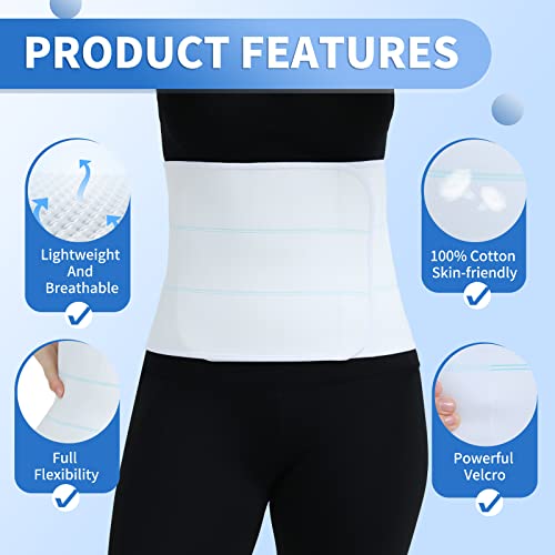 CANMIUS Abdominal Binder Post Surgery Tummy Tuck Belt For Women & Men, Postpartum Belly Band Compression Stomach Wrap, Skin Friendly, Breathable - (30