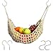 Fruit Hammock for Kitchen Under Cabinet,Large Macrame Fruit Hammock for Kitchen Décor,Storage That Saves Counter For More Counter Space at Home, Boat, or Rv,with 4 Hooks.(nature)