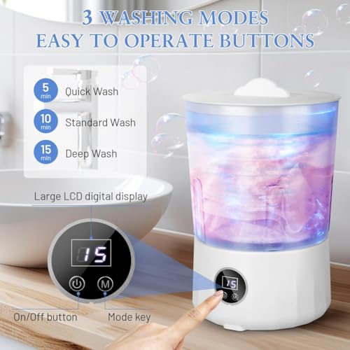 Machine à laver rechargeable à double seau de 1,5L compacte