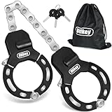 Ulikey Candado Patinete Electrico, con 3 Clave, Candado Esposas Bicicleta Antirrobo, 17mm Cadena Dentada Resistente al Corte, Alta Seguridad, Para Patinete Eléctrico Scooter Bicicletas