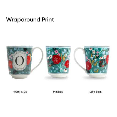 Image of Shay Alphabet Mug 300ml, Letter O Printed Coffee Mug for Girls, Boys, Friends | Ceramic Mug |Glossy Finish | Ceramic Coffee Cup | Porcelain | Microwave Safe (Alphabet Mug - O)