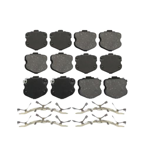 Image of Detroit Axle - Front Brake Pads for 06-13 Chevrolet Corvette [Z06 / Grand Sport Models], Ceramic Brake Pads w /Hardware 2006 2007 2008 2009 2010 2011 2012 2013 Replacement