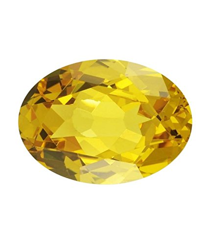 ASIAN GEMS & JEWELSCertified Pukhraj 5.25-5.50 Ratti Yellow Sapphire 4.70-5.00 Carats Cultured Loose Gemstones for Unisex