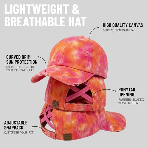 Image of Funky Junque Womens Baseball Cap Dad Hat Ponytail Messy Bun Trucker Ponycap
