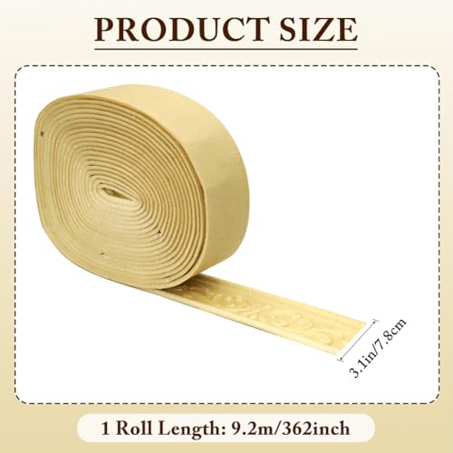 Image of HASTHIP 3 Inch x 30Ft Trim Sticker, 3D Embossed Self Adhesive Moulding | Easy Cutting and Applying, Covers Uneven Edges, Embossed Decorative Material, Smooth Border Finish, Application Guidance