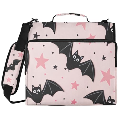 Halloween Bats Stars �s���N�o�C���_�[�o�b�O 3�����O�o�C���_�[�t�� �h���m�[�g�p�\�R���I�[�K�i�C�U�[ �w�Z��E��p�̃t�@�C���X�g���[�W