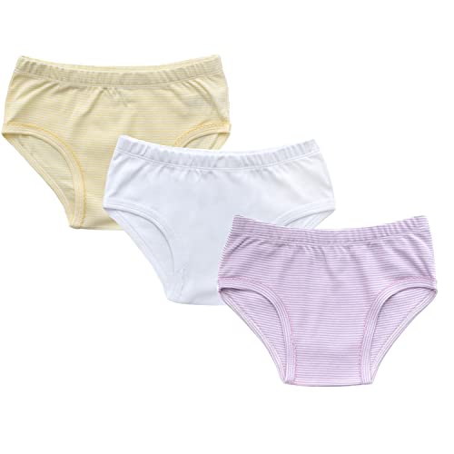 ORGANICKID Girls 100% Organic 100% Cotton Underwear GOTS Certified Kids Toddler Panties Briefs Pack of 3