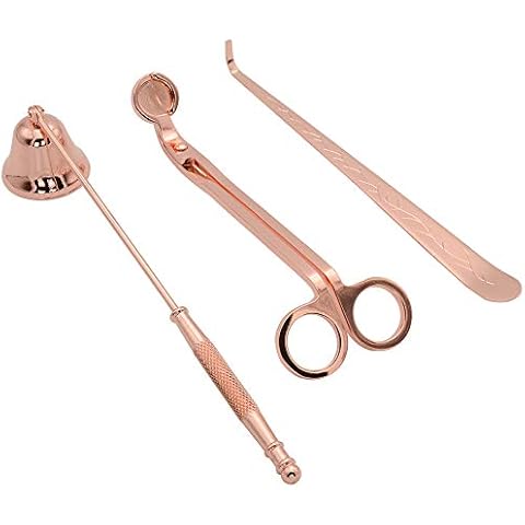 Tidelence Candle Accessory Set, Candle Snuffer, Candle Wick Trimmer, Candle Wick Dipper with Gift Package, 3 in 1 Candle Tool Kit, Great for Scented Candles Lovers (Rose Gold) Cover
