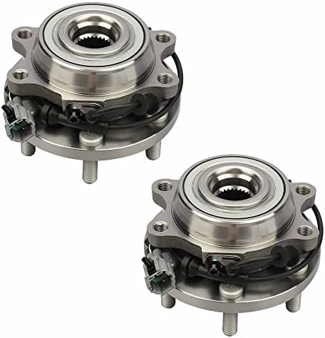 MAYASAF 515065 [4WD/AWD Only, 6 Lugs, 2 Pack] Front Wheel Hub Bearing Assembly w/ABS for 2005-2015 Frontier/Xterra, 2005-2012 Pathfinder, 2009-2012 Equator (4x4 Only, 2Pcs)
