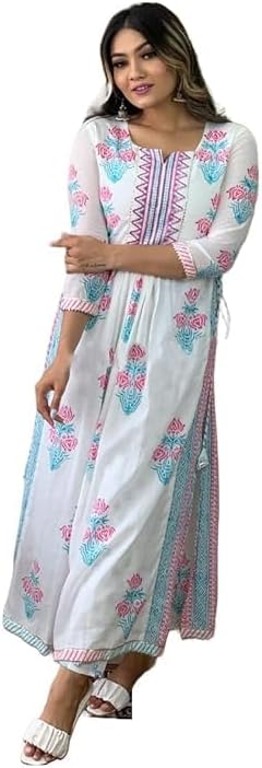 - Women Kurta with Pant | Material: Rayon