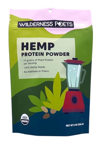 Wilderness Poets, Cold Pressed Organic Hemp Protein Powder, 19 G (8 Ounce)